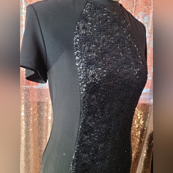 R&M Richards Black Sequin Mini Dress - Picture 2 of 5